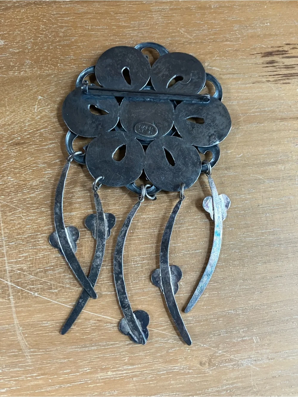BAER SF Unique Mixed Metal Artsy Dramatic Pin Brooch Jewelry Steampunk